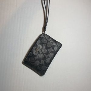 Coach Zipper Wallet - beautiful silver and black!!